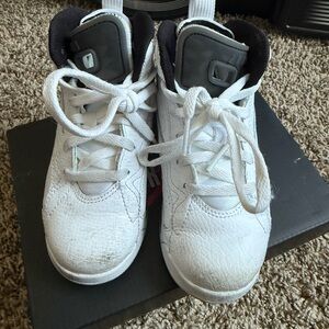 Jordan Kids White and Black High-Top Sneakers